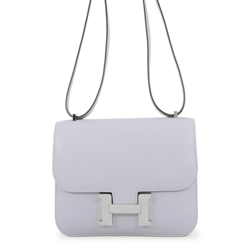 Hermes Shoulder Bag Mini Constance 3 Miroir Gris Pantin Swift G Stamp Handbag...